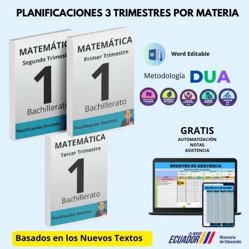 Mega Pack Docente® 1 ero BGU  Matemática