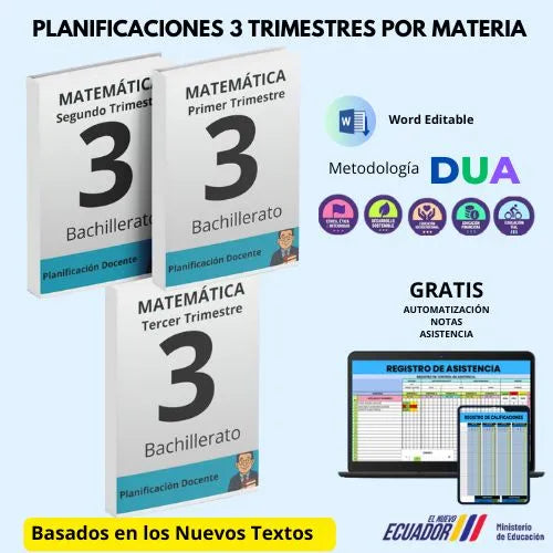 Mega Pack Docente® 3ero BGU  Matemática