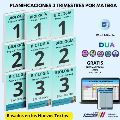 Hiper Pack  Docente® Biología  1ero,2do y 3ero BGU