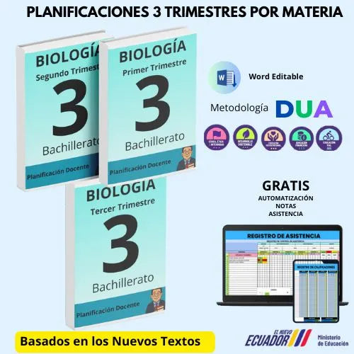 Mega Pack Docente® 3ero BGU Biologia