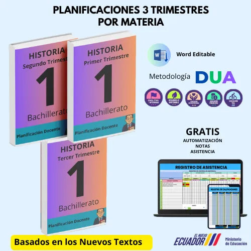 Mega Pack Docente® 1ero BGU Historia