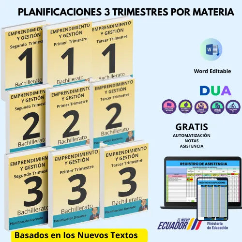 Hiper Pack Docente® Emprendimiento y gestión  1ero,2do y 3ero BGU