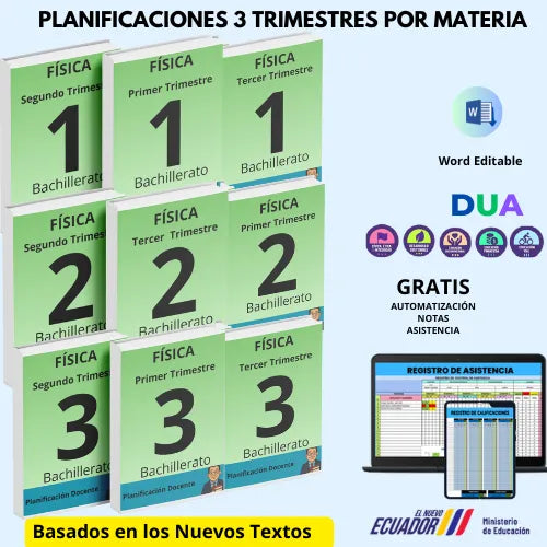 Hiper Pack Docente® Física  1ero,2do y 3ero BGU
