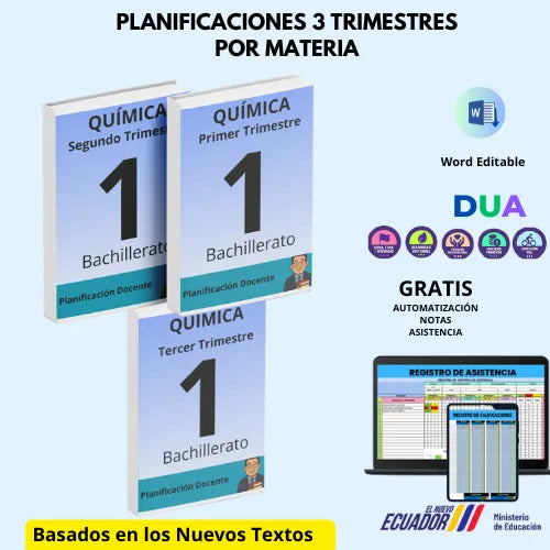 Mega Pack Docente® 1ero  BGU Química