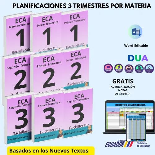 Hiper Pack Docente® ECA  1ero,2do y 3ero BGU