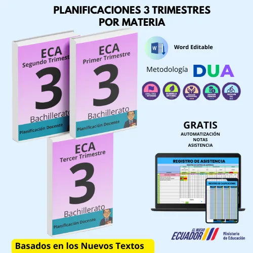 Mega Pack Docente® 3ero BGU ECA