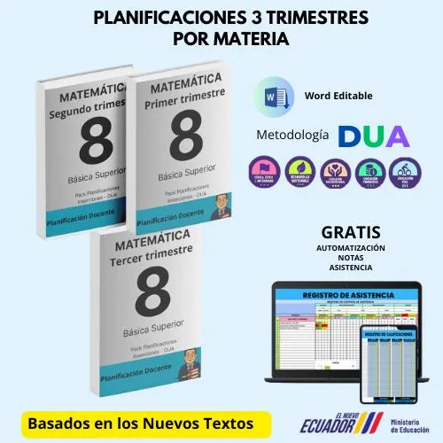 Mega Pack Docente® 8vo año Matemática
